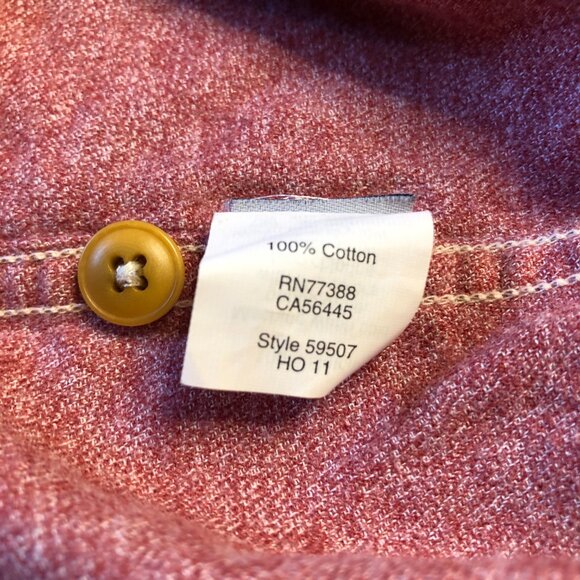 J Crew Flannel sz Large Vintage Retro Style Shirt Red Holiday Soft warm light - Picture 4 of 5